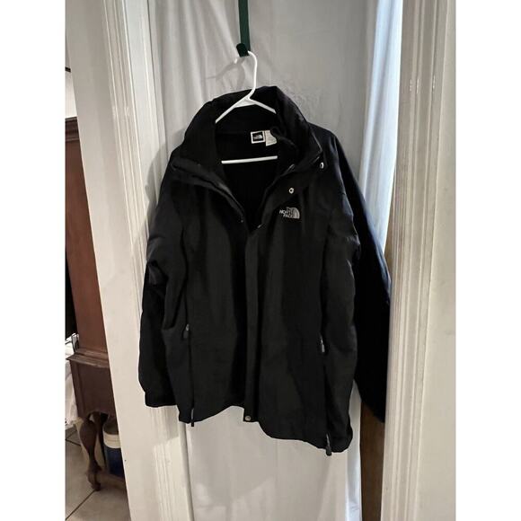 north face Hooded hyvent jacket mens black Removable Fleece Jkt Sz L Gorpcore